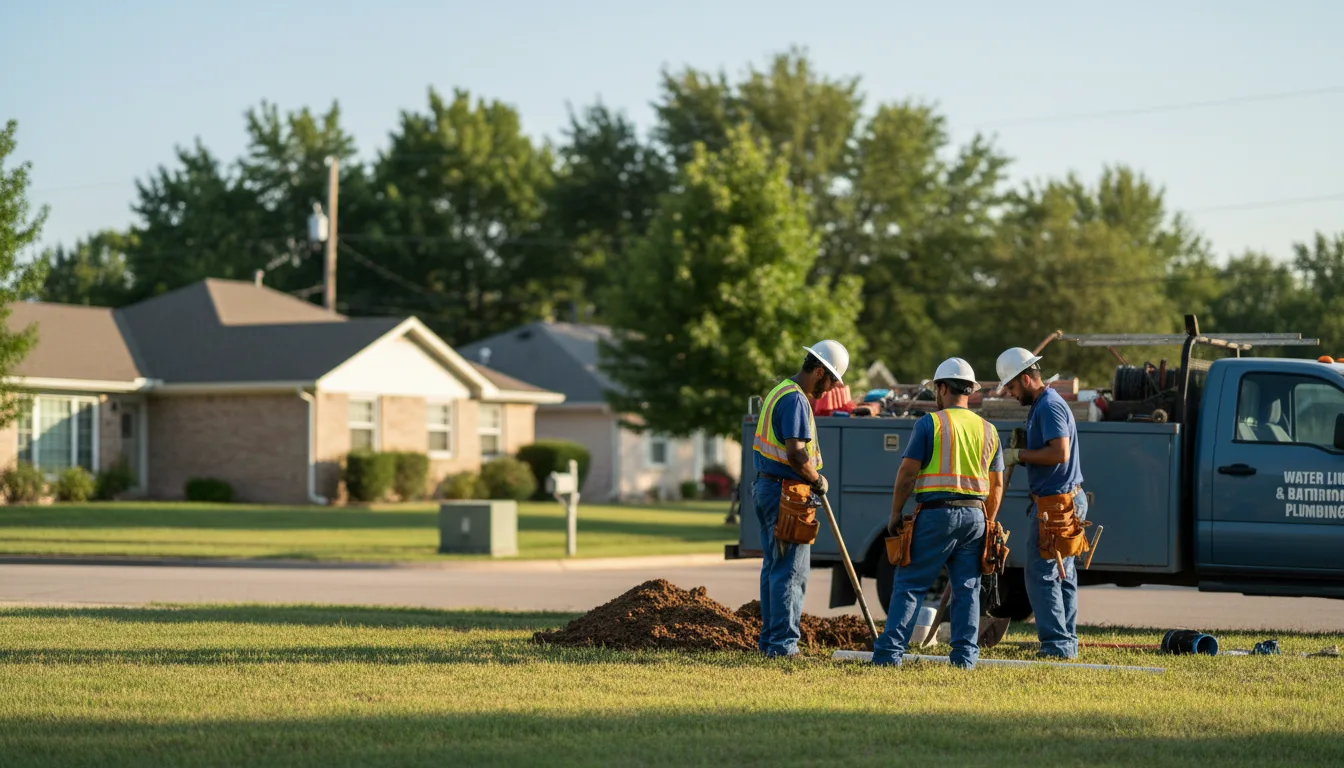 Residential water line and bathroom plumbing service in Saint Marys, OH